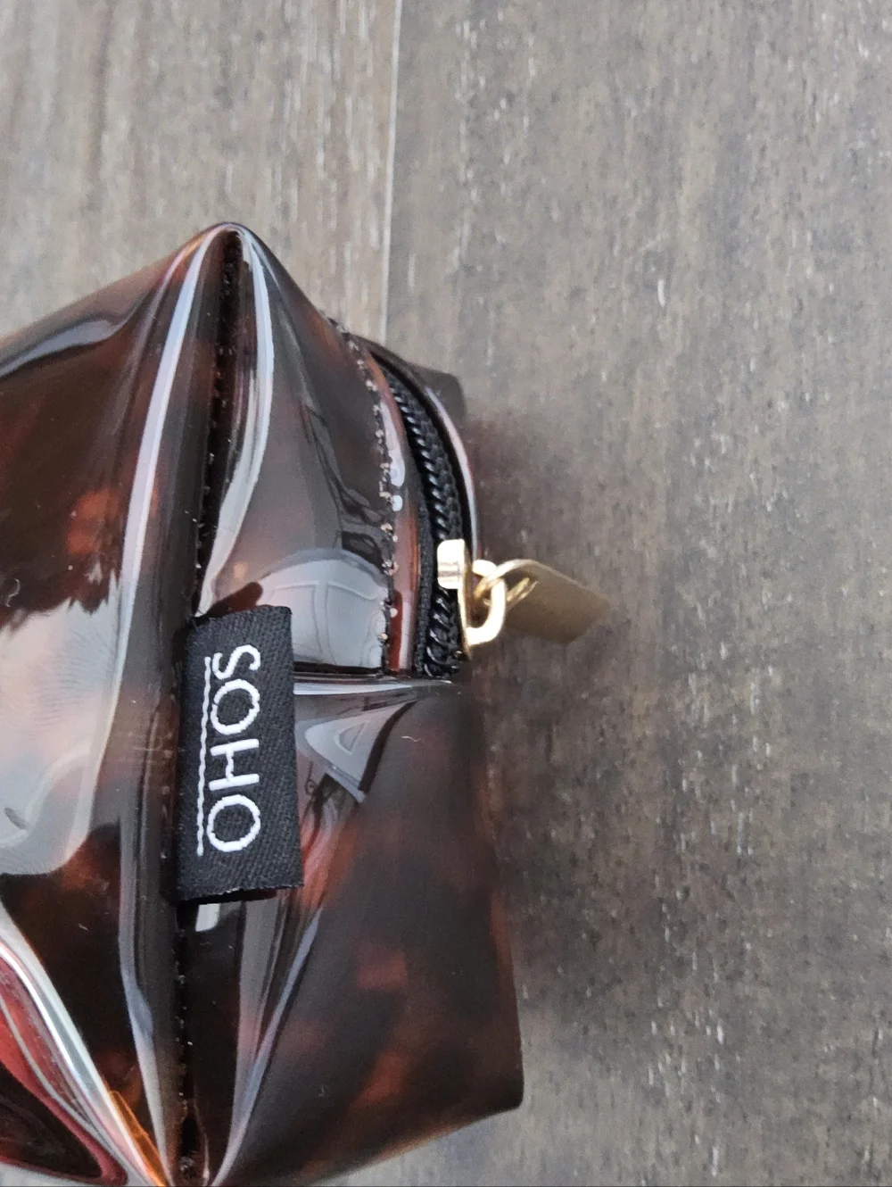 SOHO Beauty Tortoiseshell Cosmetic Pouch in Brown and Black - Picture 4 of 5